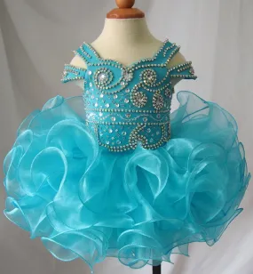 16 Color -- Stunning Beaded Bodice Little Girl Glitz Cupcake Pageant Dress