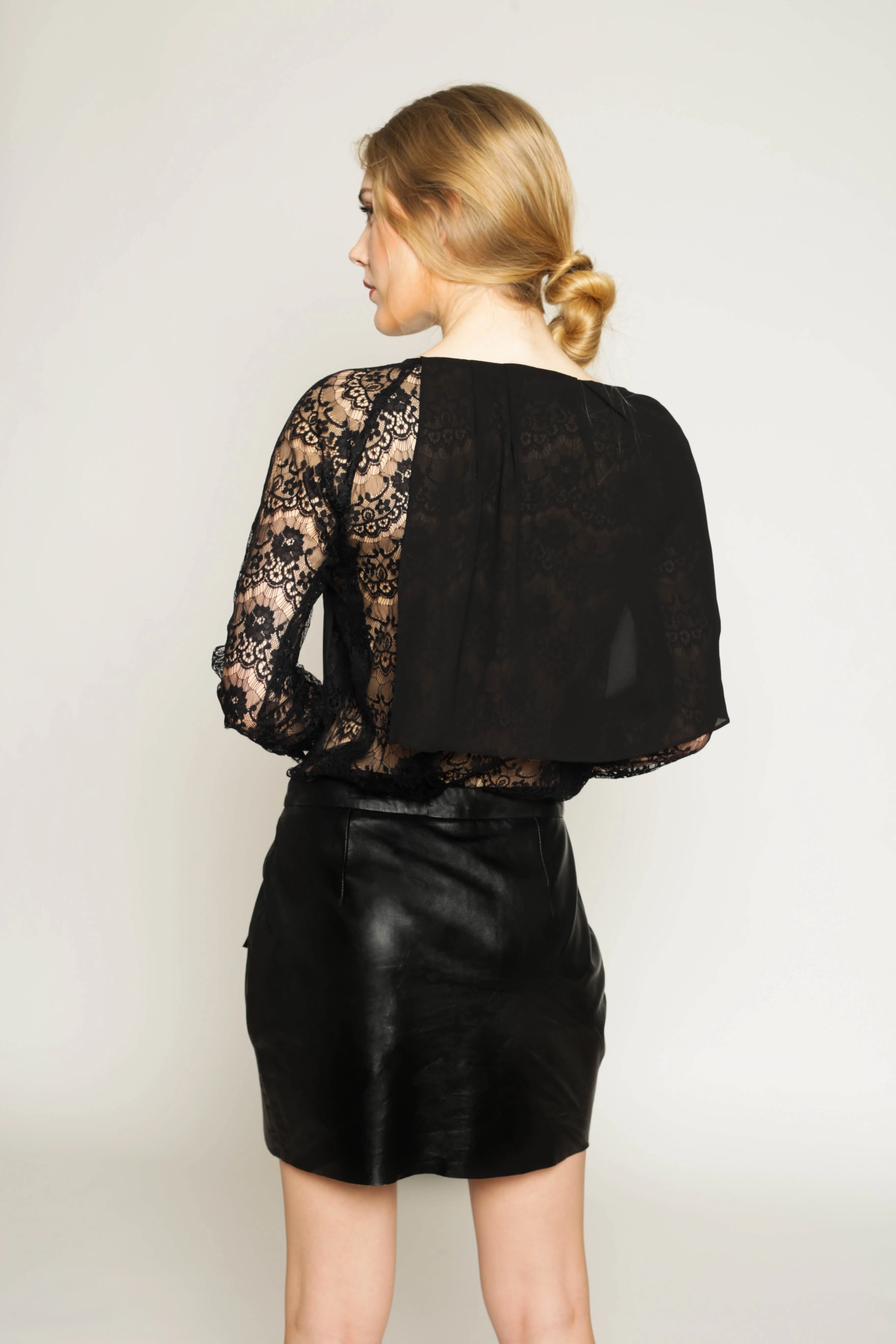 2-Toned Leather mini skirt