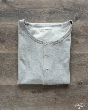 207 Short Sleeve Henley - Grey Melange