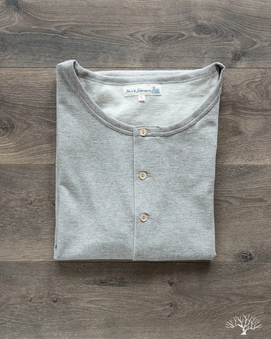 207 Short Sleeve Henley - Grey Melange