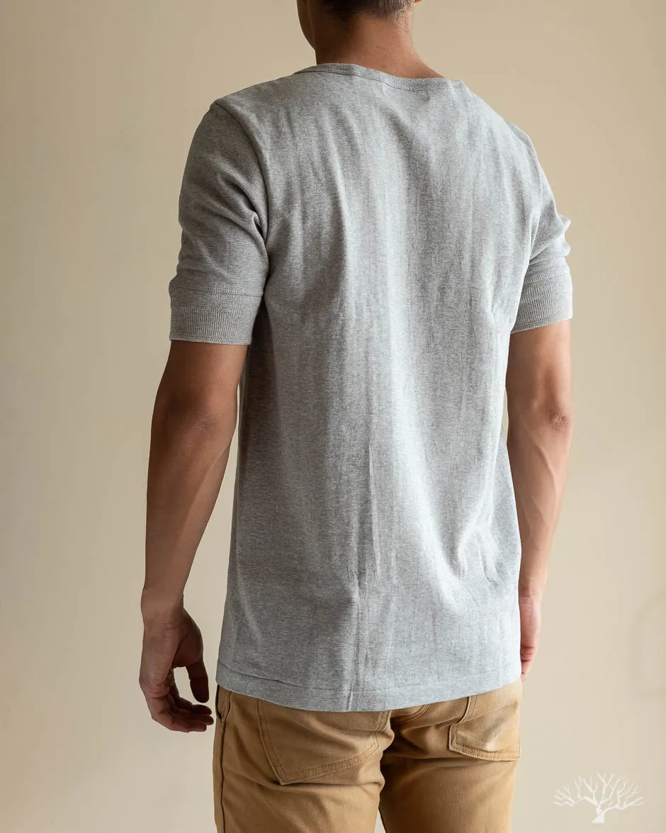 207 Short Sleeve Henley - Grey Melange