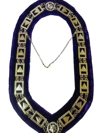 33rd Degree - Scottish Rite Chain Collar - Gold/Silver on Purple   Free Case