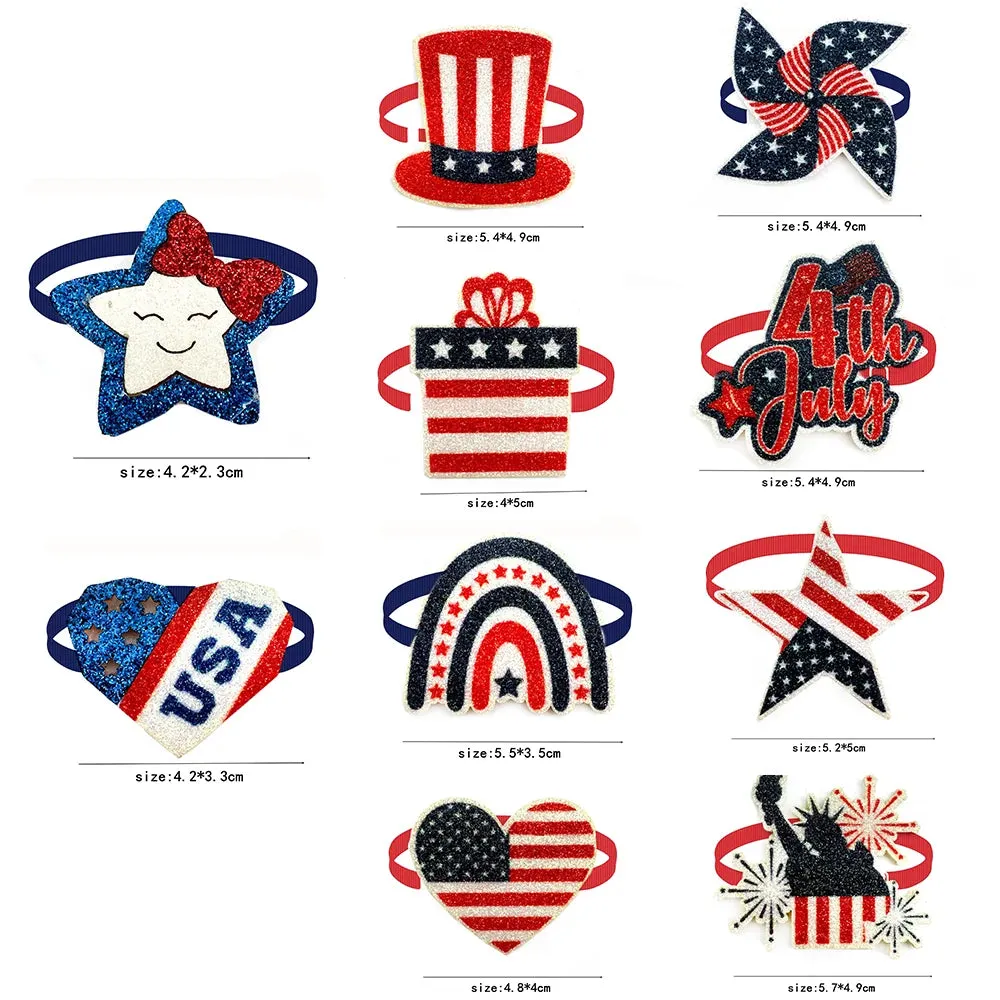 50pcs American Independence Day Small Dog Accessories Dog Bow Tie 4th of July Pet Accessories Puppy Cat Bowties for Small Dog