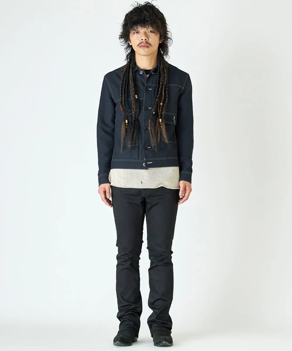 【75%OFF】Flared skinny pants - BLACK