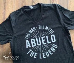 Abuelo Grandpa The Man The Myth The Legend Shirt, Funny Shirt, Personalized, Any Color, Customize, Gift