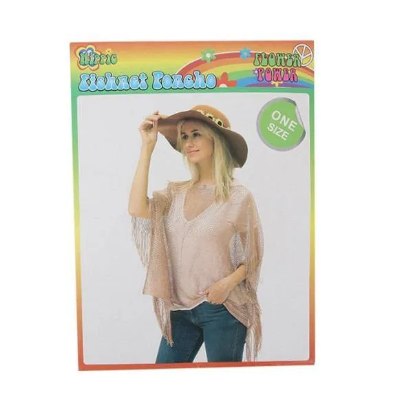 Adults Rose Gold Fishnet Poncho