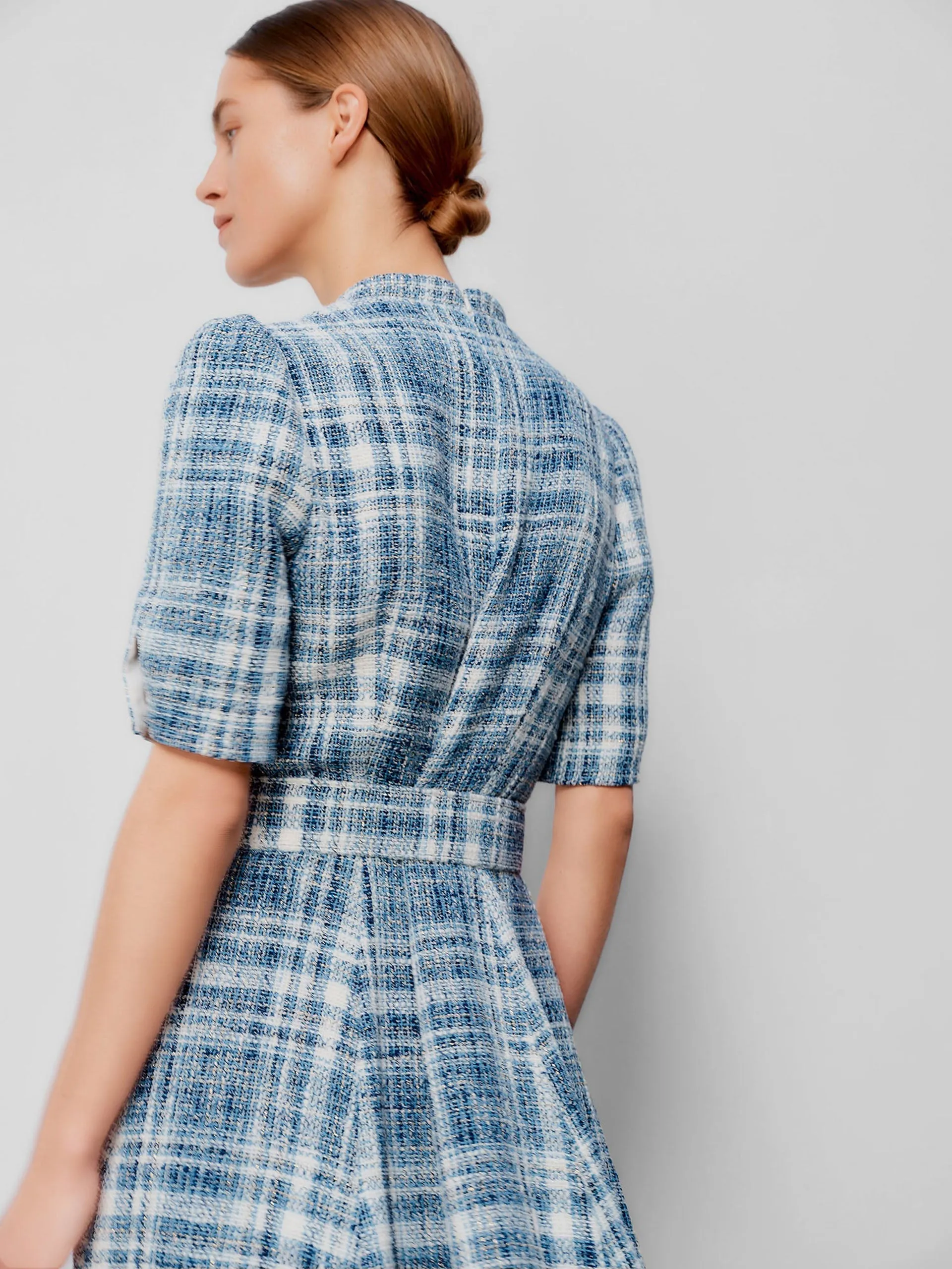 Ahana boucle check dress