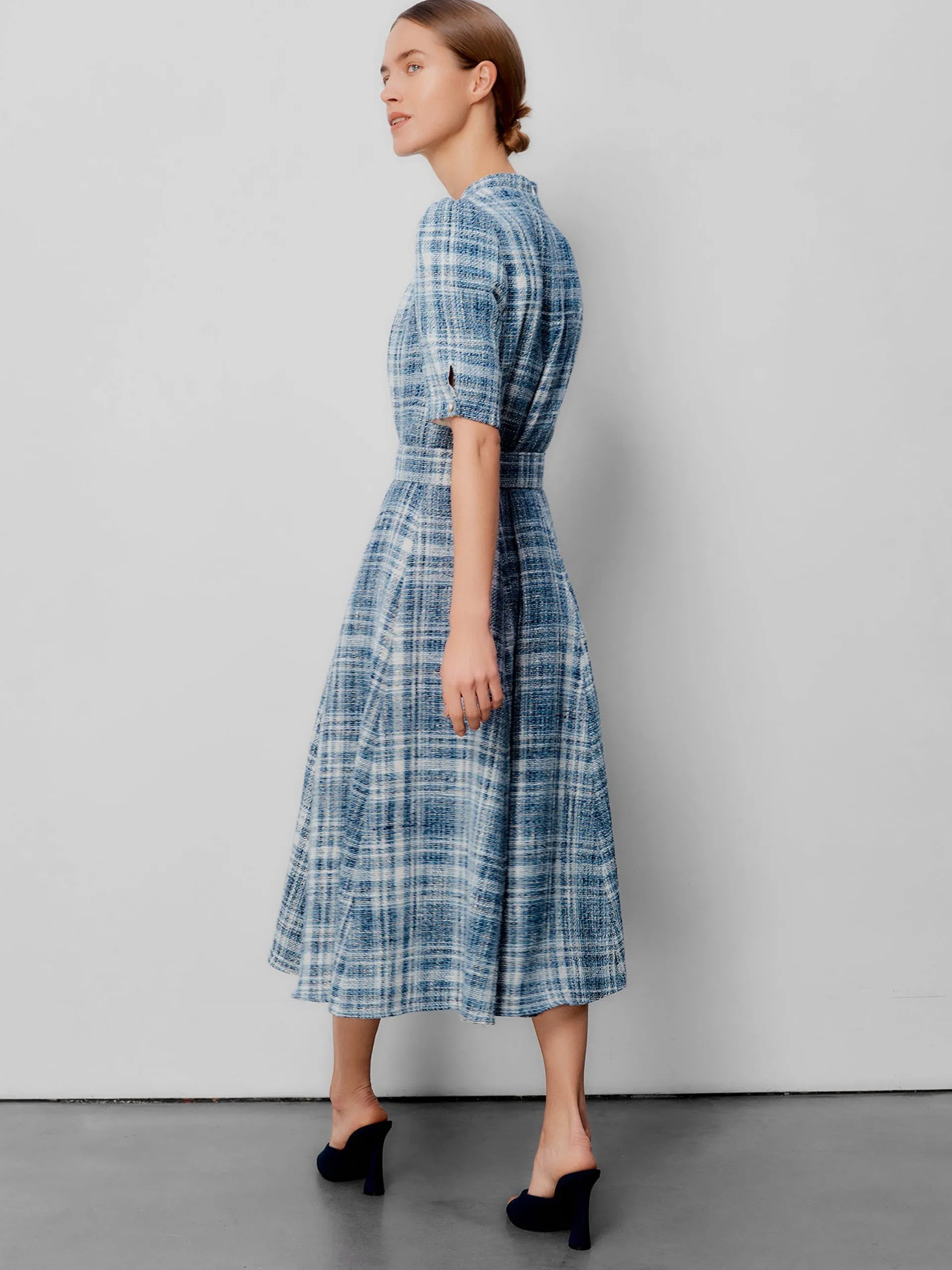 Ahana boucle check dress