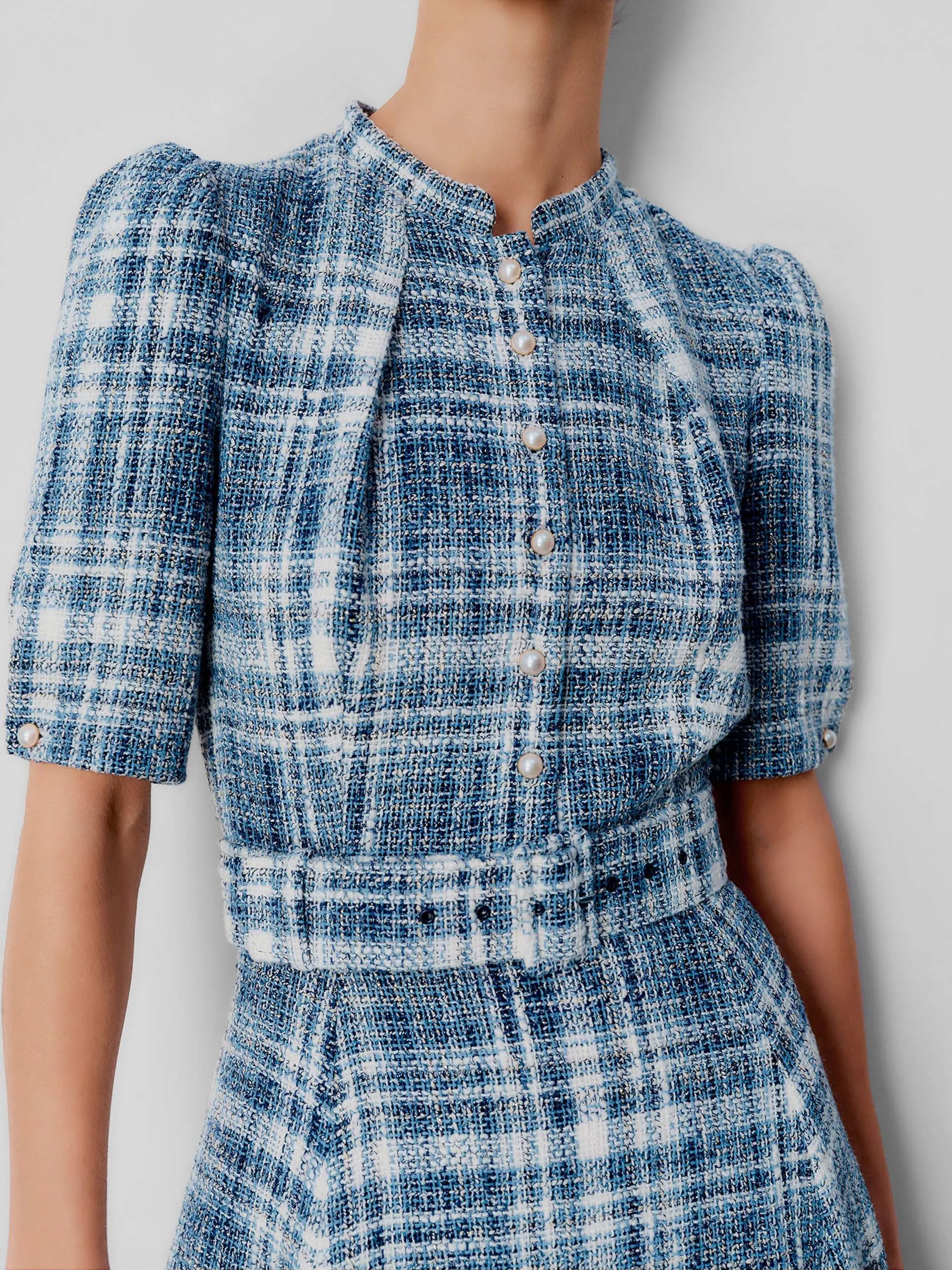 Ahana boucle check dress