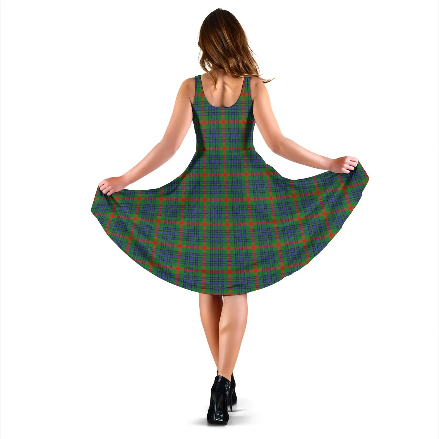 Aiton Tartan Sleeveless Midi Womens Dress