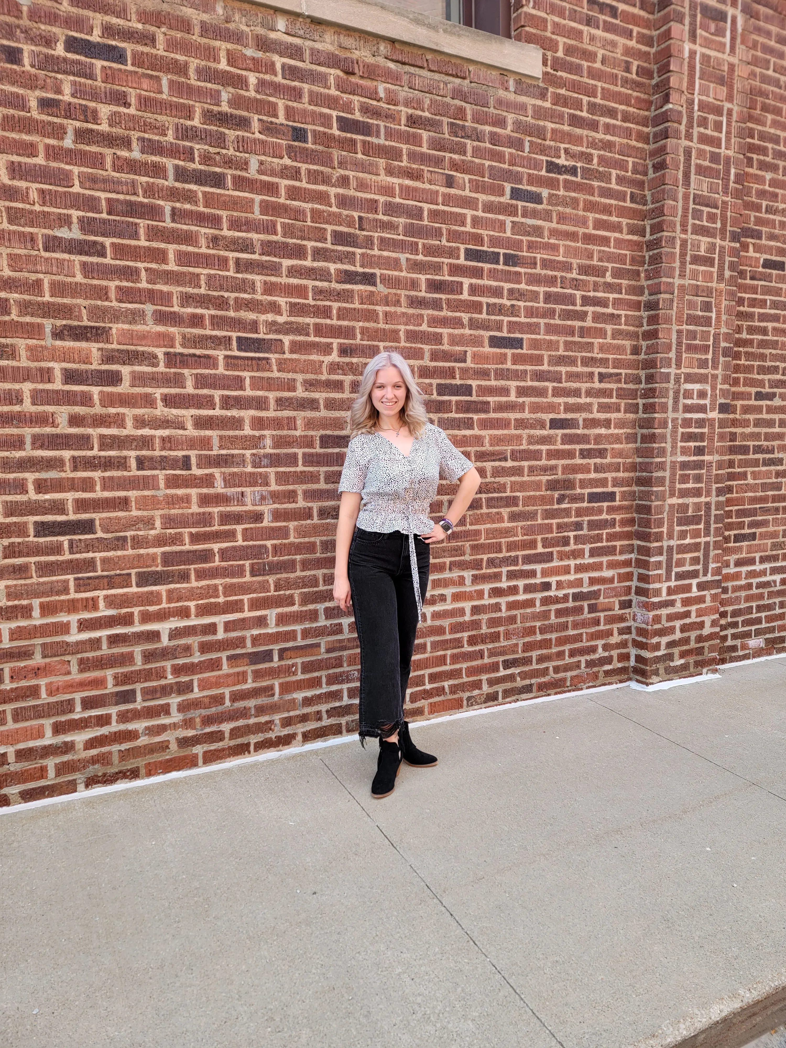 Animal Print Cinched Button Top
