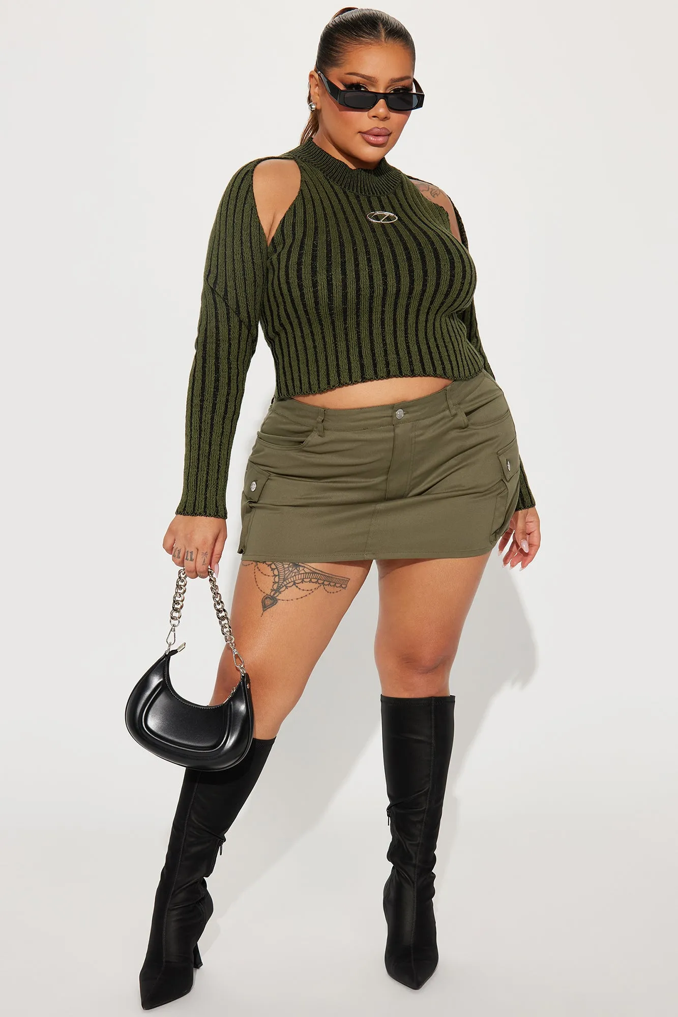 Anti Hero Micro Mini Skirt - Olive