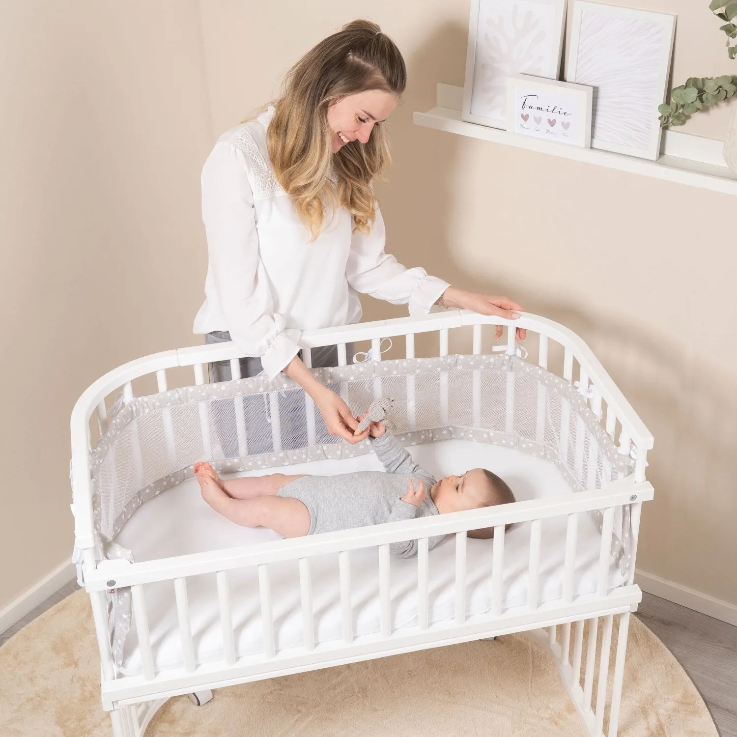 babybay ® White Varnished Guardrail