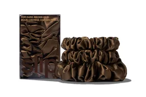 BACK TO BASICS DARK BROWN MIDI/LARGE SCRUNCHIE SET