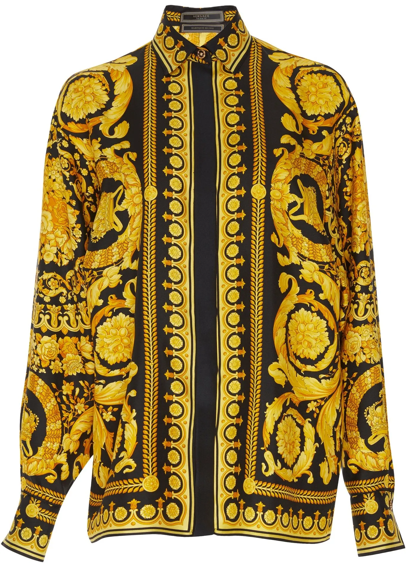 Baroque Print Shirt & Mini Skirt Set