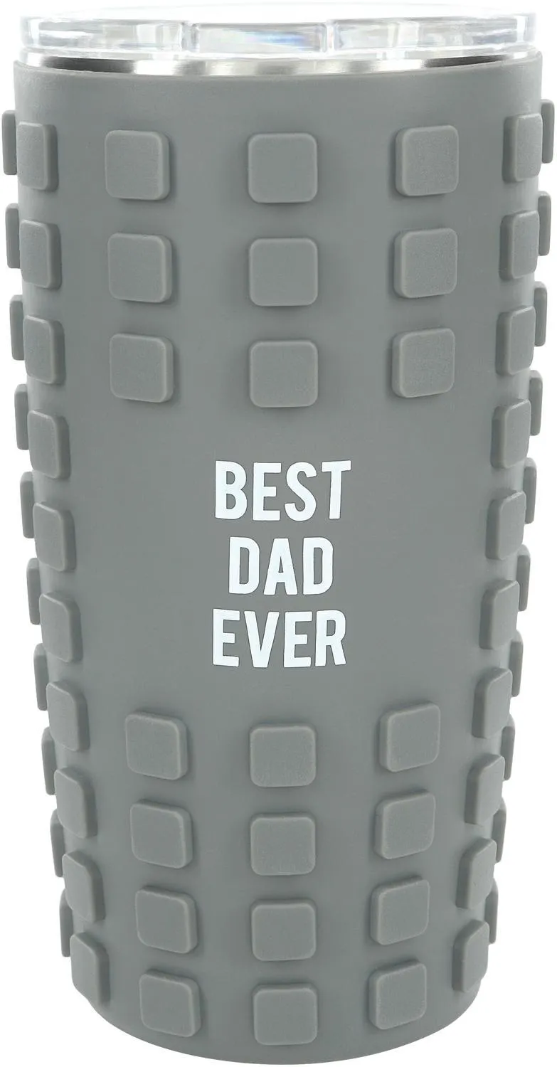 Best Dad - 20 oz Travel Tumbler with 3D Silicone Wrap