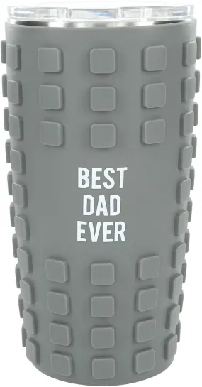 Best Dad - 20 oz Travel Tumbler with 3D Silicone Wrap