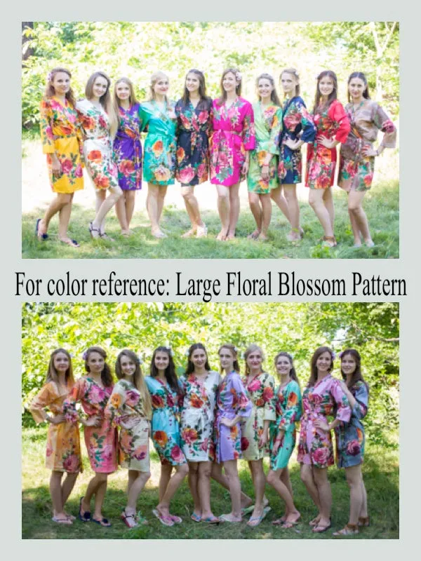Black Bella Tunic Style Caftan in Large Floral Blossom Pattern