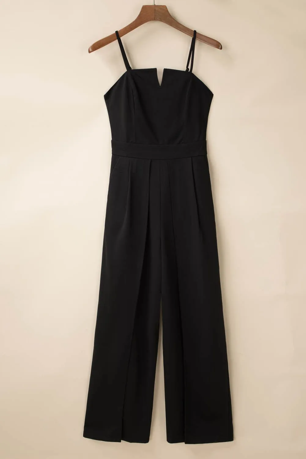 Black Elegant Jumpsuit with Side Slits