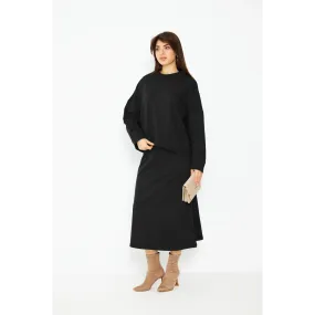 Black Skirt and Top Matching Set