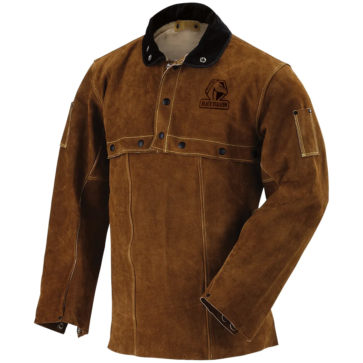 Black Stallion Split Cowhide Cape Sleeves & 20" Bib - 220CS