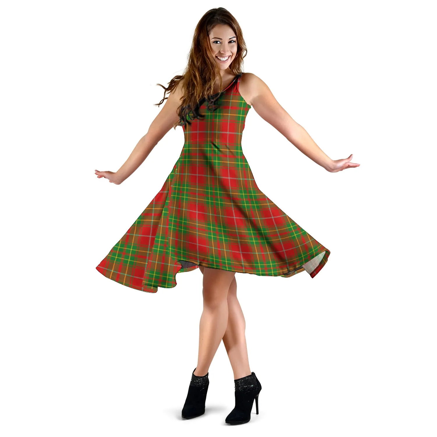 Burnett Tartan Sleeveless Midi Womens Dress