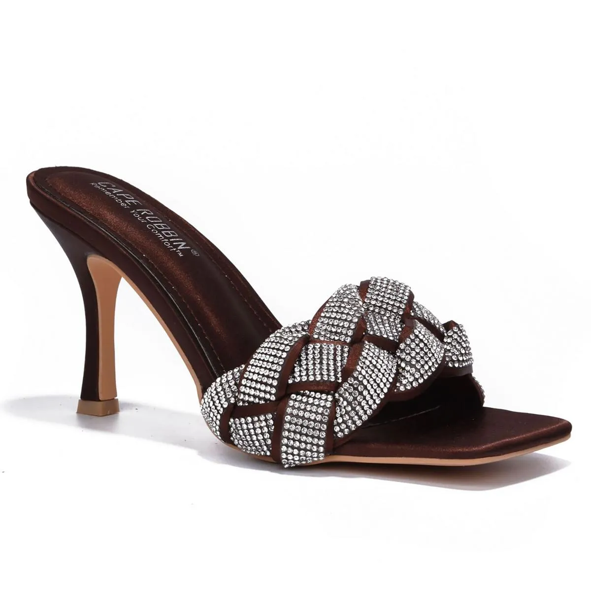 Cape Robbin Womens Rewind Satin Embellished Heels