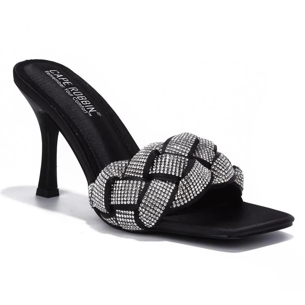 Cape Robbin Womens Rewind Satin Embellished Heels