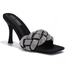 Cape Robbin Womens Rewind Satin Embellished Heels