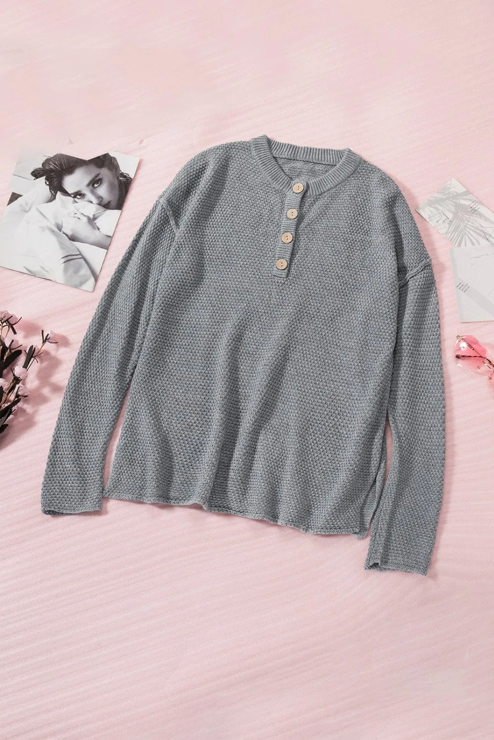Casual Long Sleeve Henley
