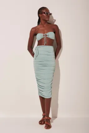 Celeste Ruched Midi Skirt With Ties E4460A1794
