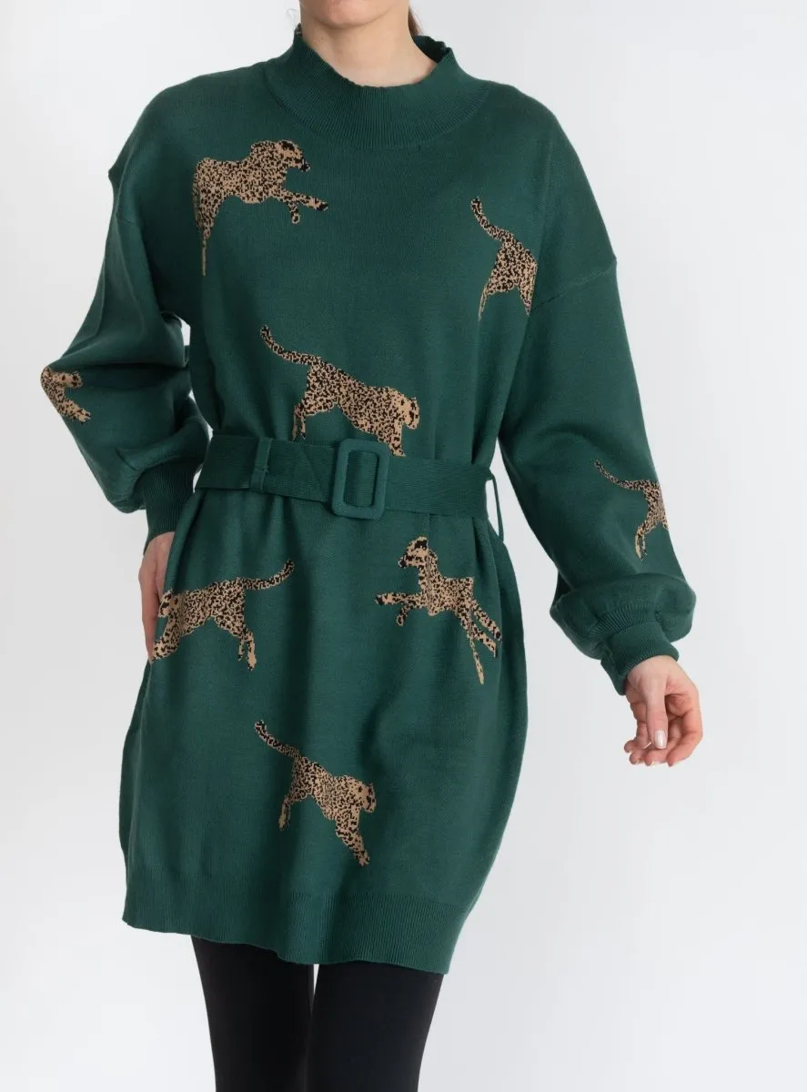 CHEETAH DRESS (Green)