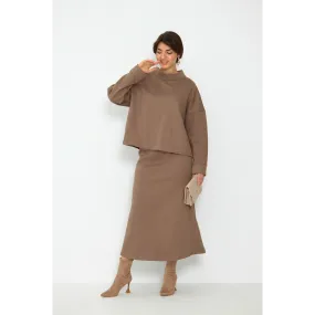 Coffee Skirt and Top Matching Set