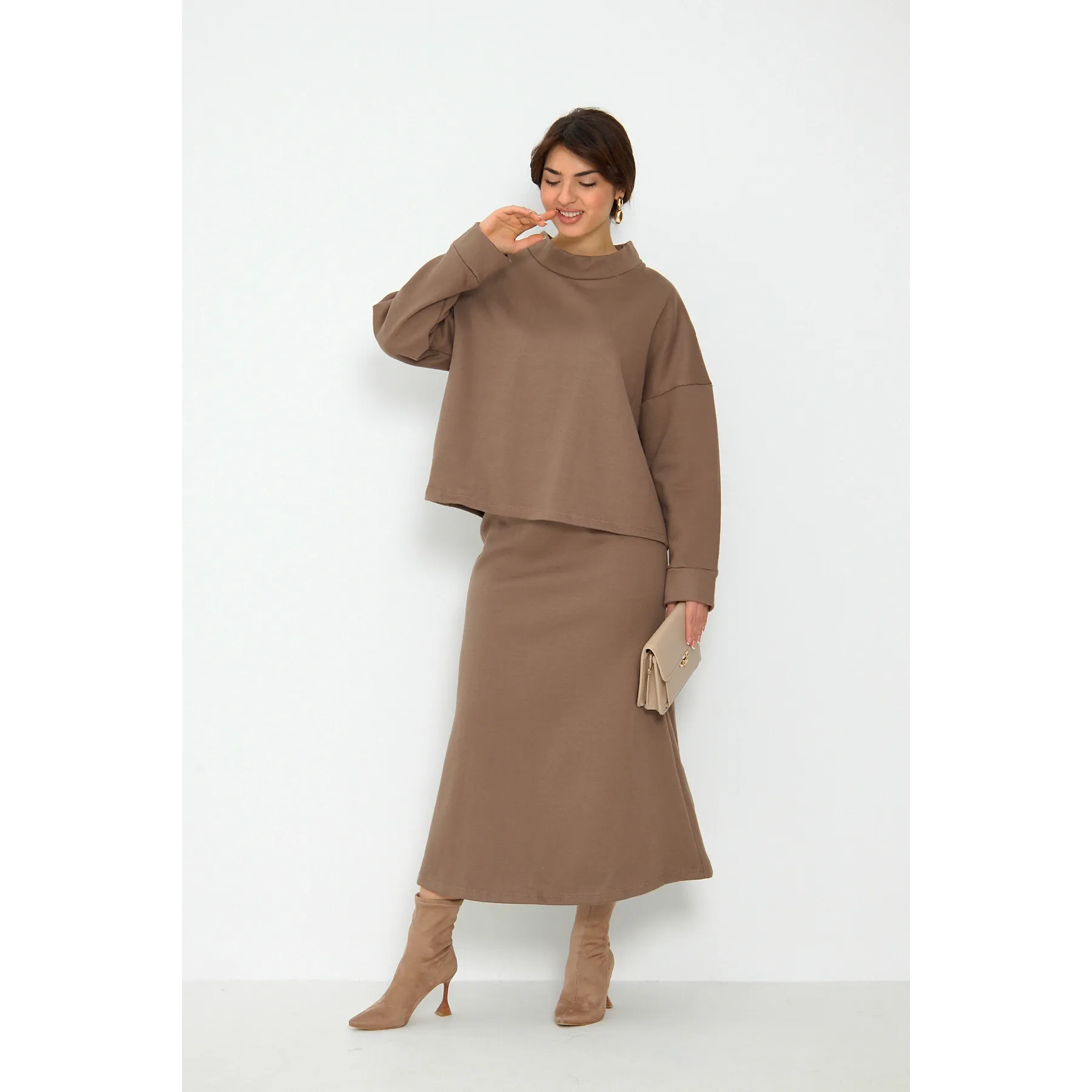 Coffee Skirt and Top Matching Set