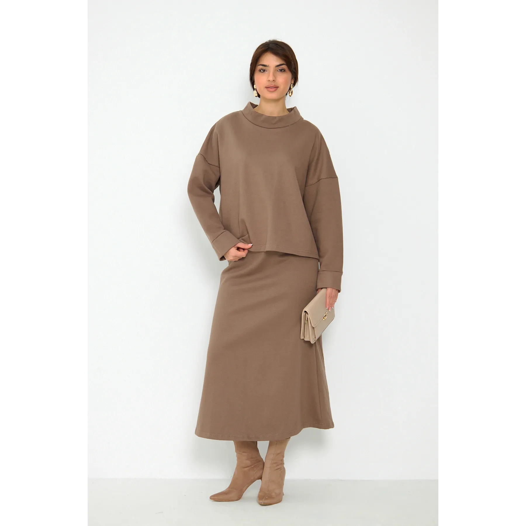 Coffee Skirt and Top Matching Set