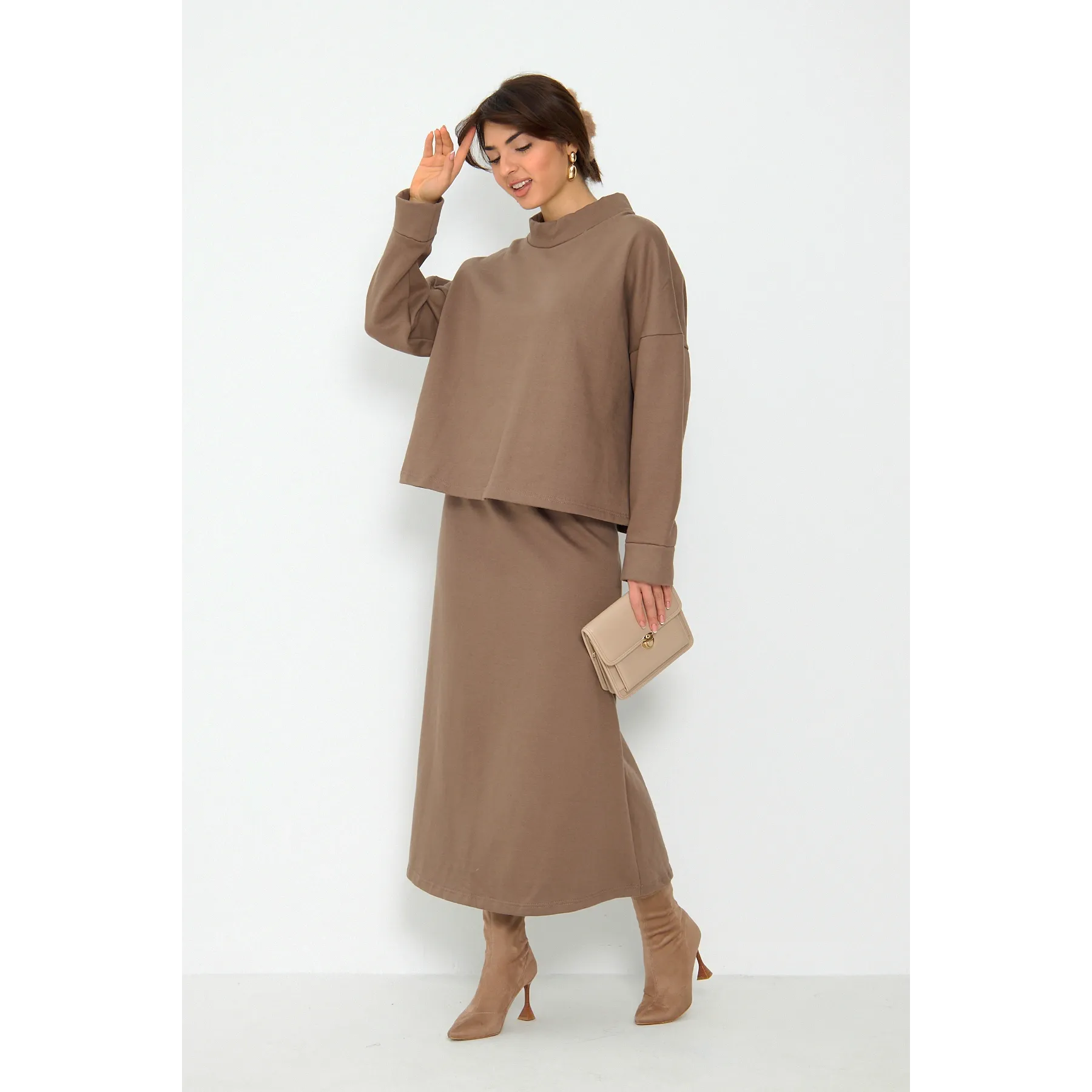 Coffee Skirt and Top Matching Set