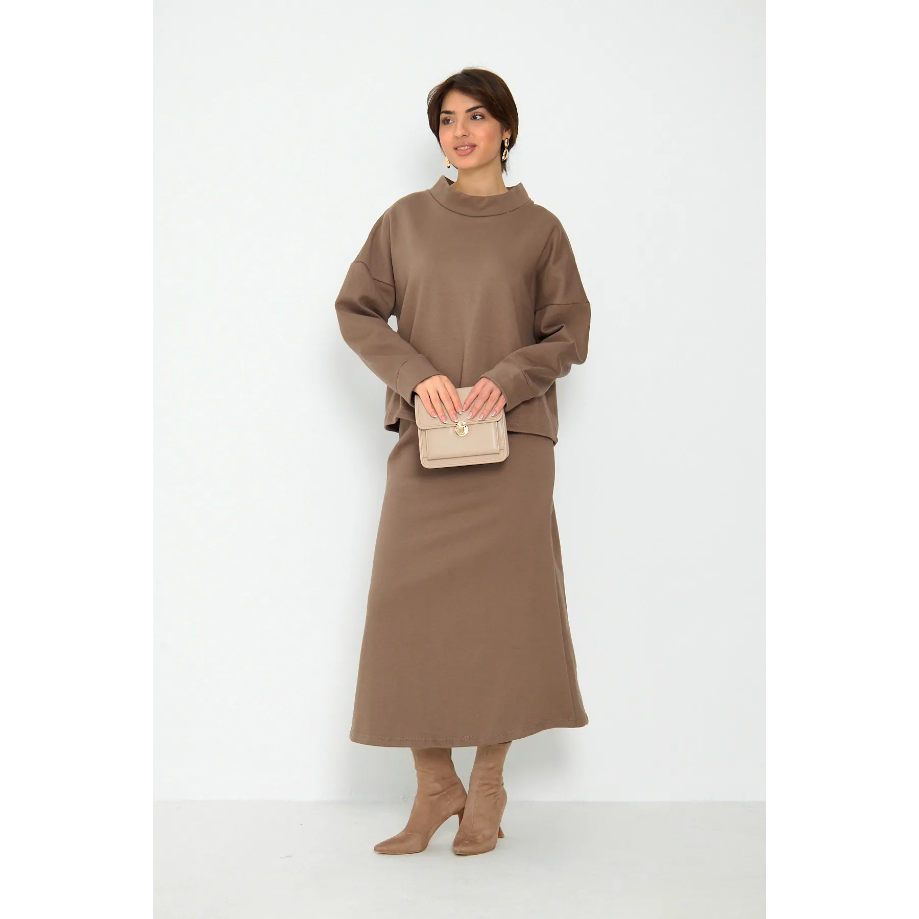 Coffee Skirt and Top Matching Set