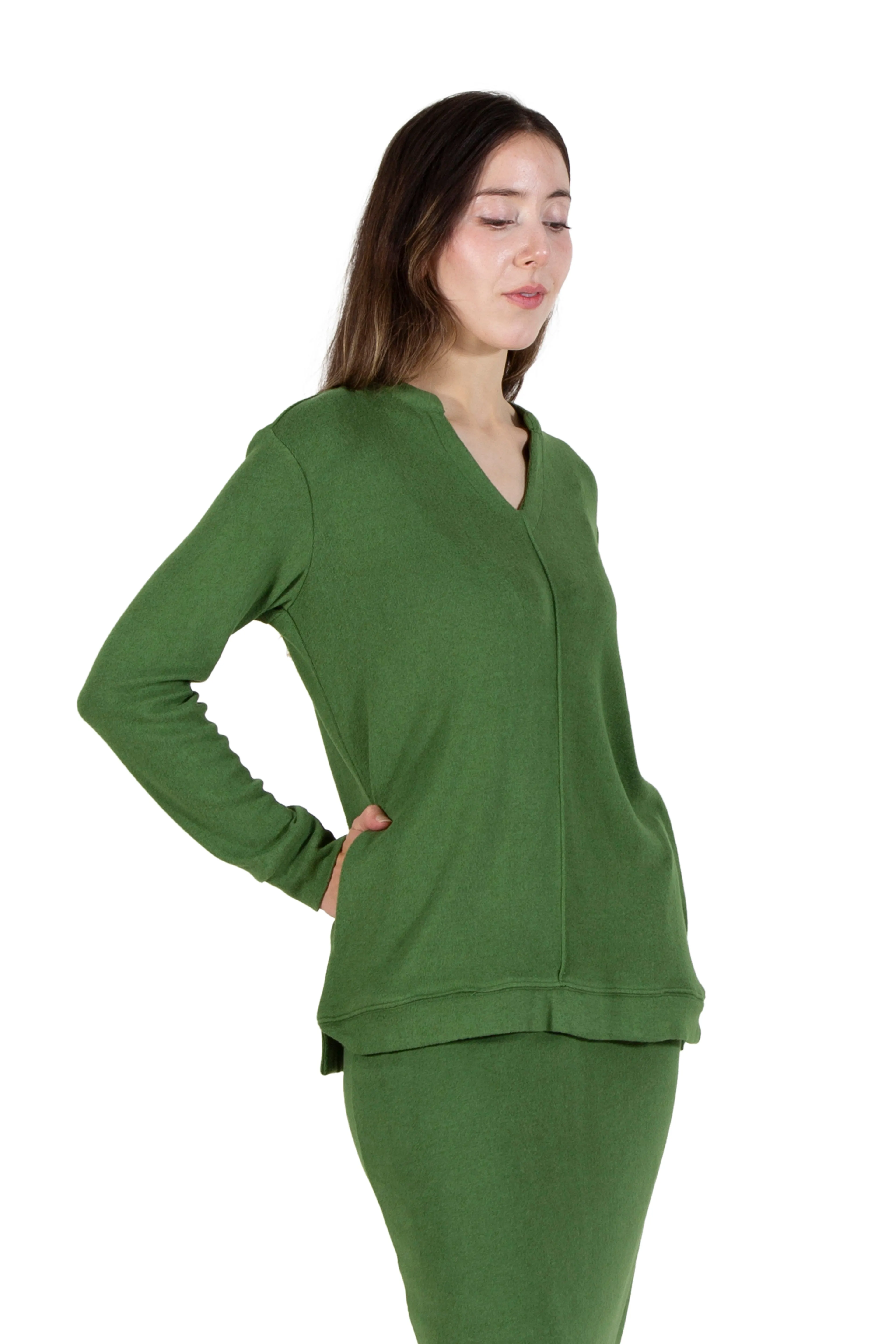 Comfort Luxe Collection Cozy Knit V Neck Tunic
