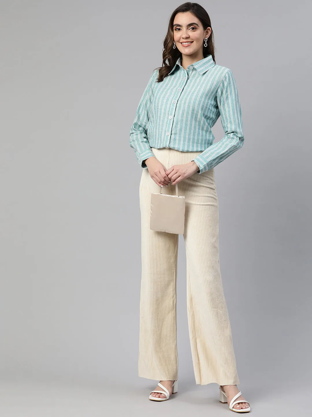 Cottinfab Striped Opaque Cotton Casual Shirt