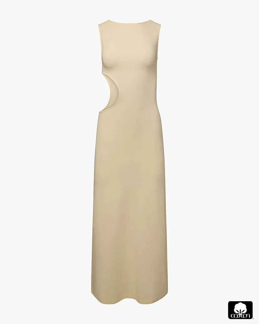 Cut Out Boat Neck Dress