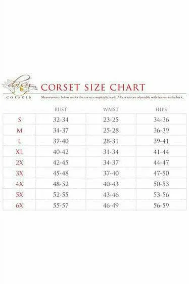 Daisy Corsets Top Drawer White/Silver Satin & Sequin Steel Boned Corset w/Removable Snap Skirt