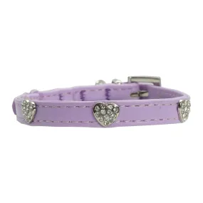 Dan & Sam - Vegan Leather Cat Collar (Lilac Hearts)