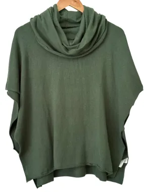 Dark Autumn Olive Cowl Neck Poncho