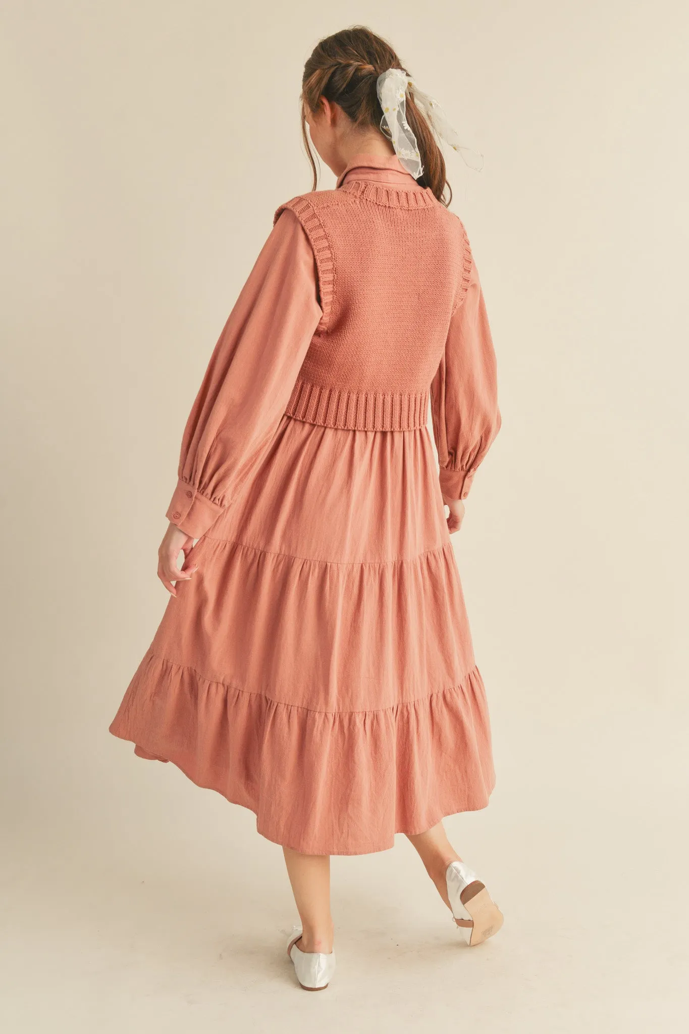 Dress | Rose Sweater Vest Tiered