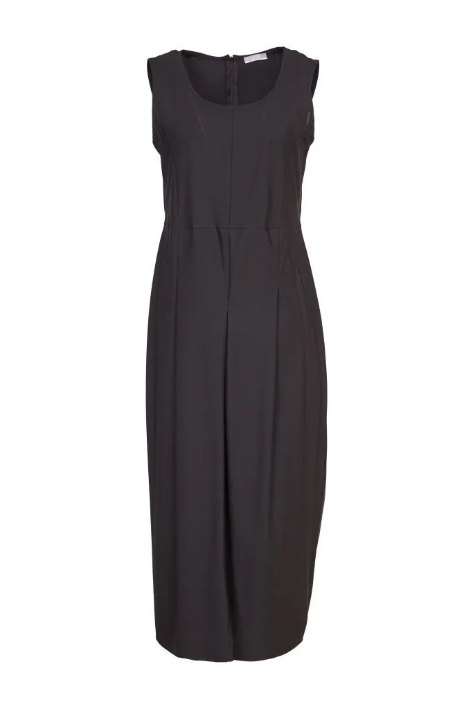 Dress with Inverted Pleat Front in Black