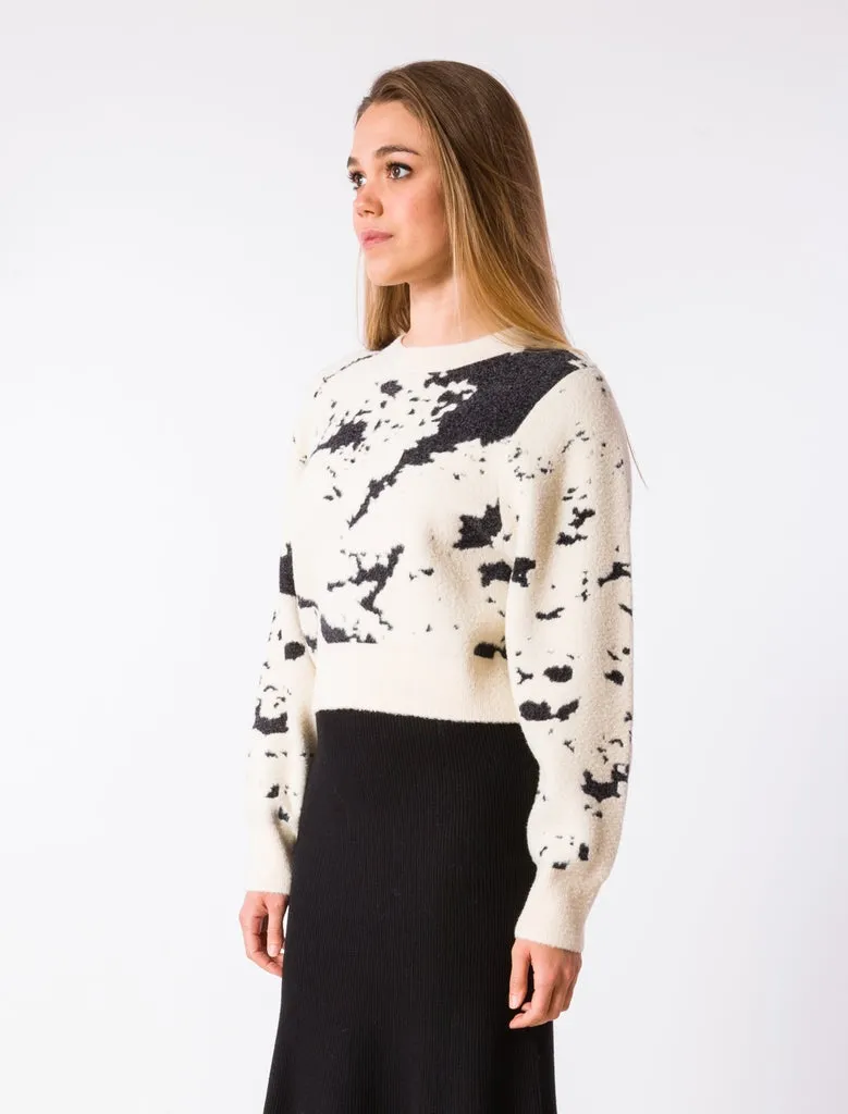 Ecru/Black Abstract Carrara Sweater