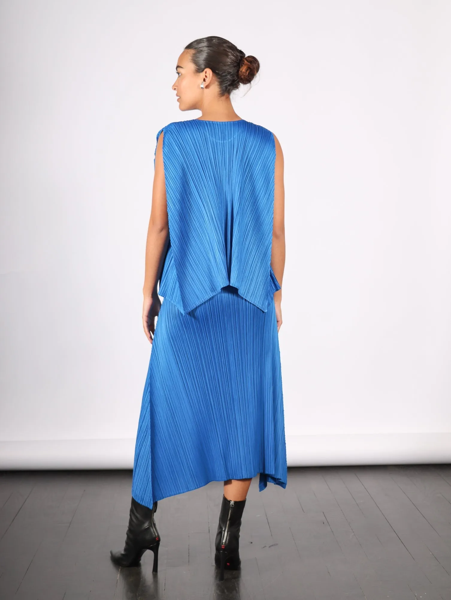 Efficient Square Skirt in Blue by Pleats Please Issey Miyake