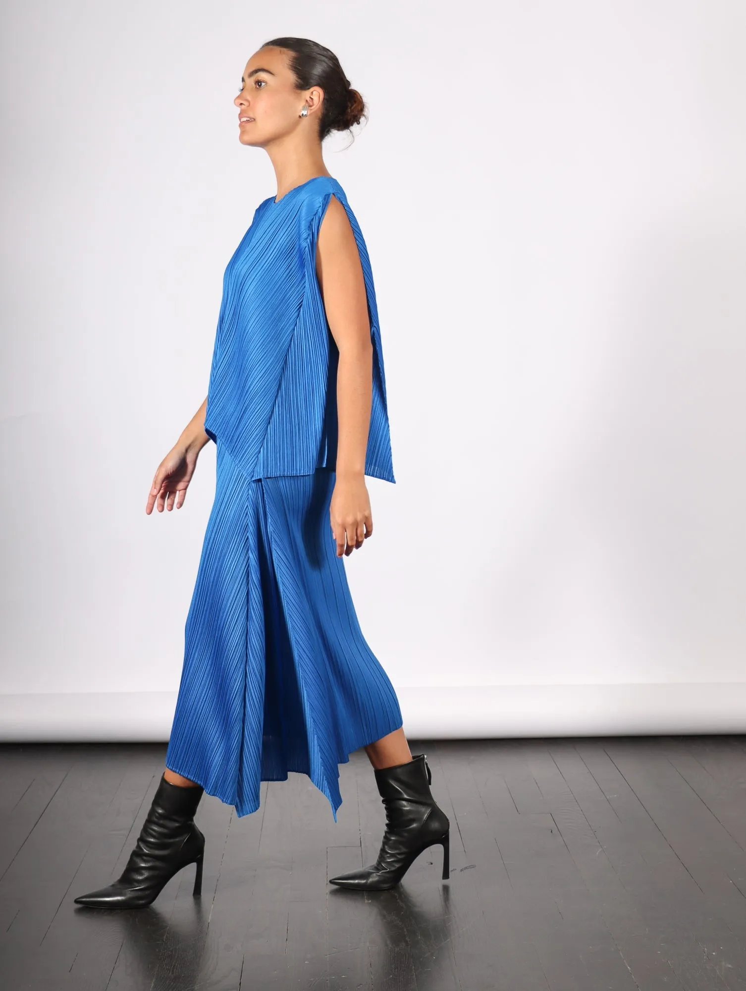 Efficient Square Skirt in Blue by Pleats Please Issey Miyake