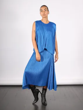 Efficient Square Skirt in Blue by Pleats Please Issey Miyake