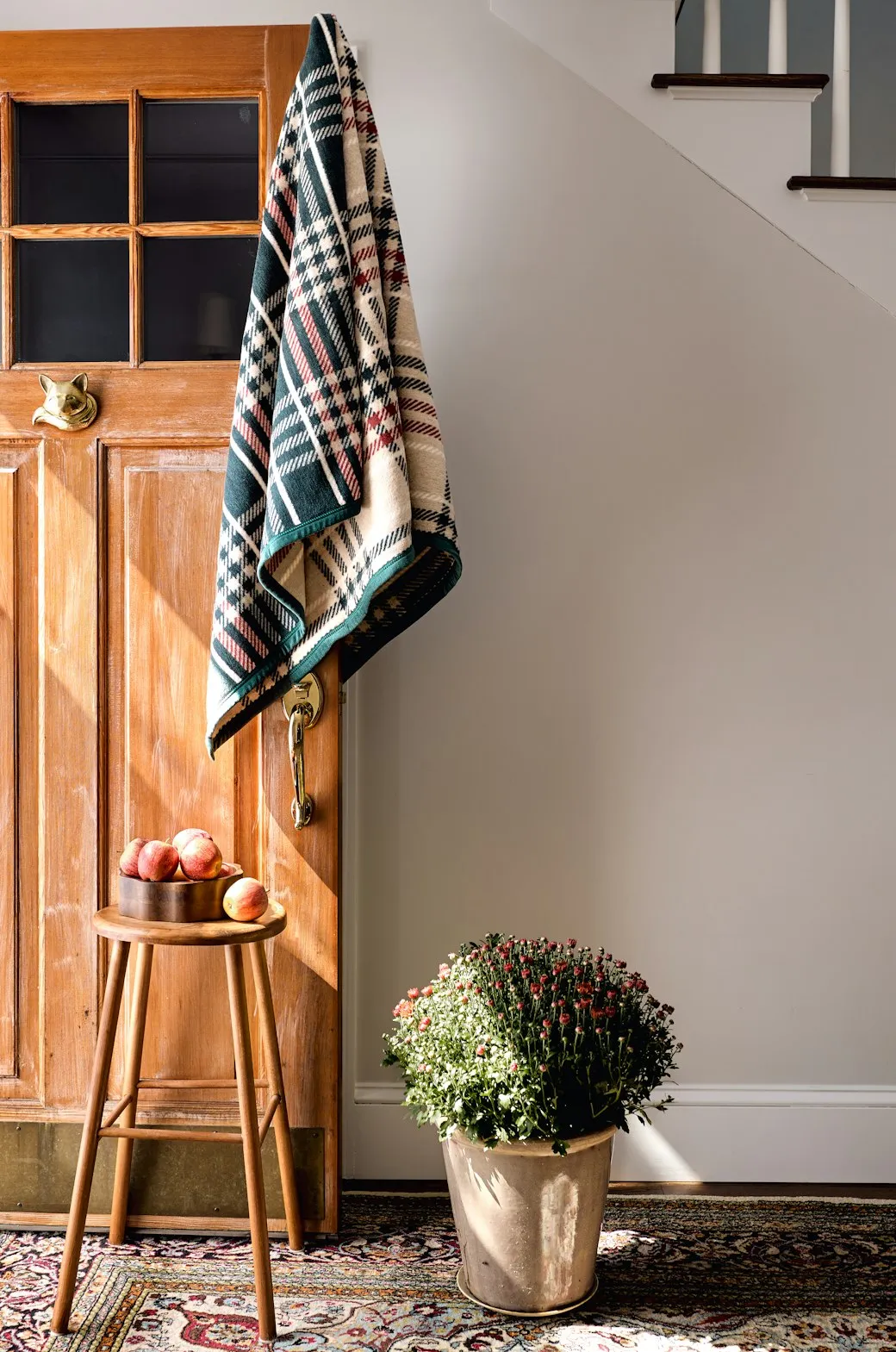 Eggnog Plaid Midi Blanket